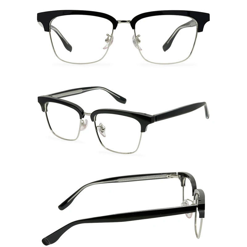 Belight Optical Japan Prescription Vintage Retro Square Shape Acetate With Titanium Eyeglasses Spectacle Frame Eyewear  XC-63