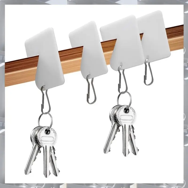 Hot Selling-120 Pcs Key Tags Slotted Plastic Hanging Tags 1.5 Inch White Tags With Metal Snap Hooks For Key Cabinets Boxes Locke