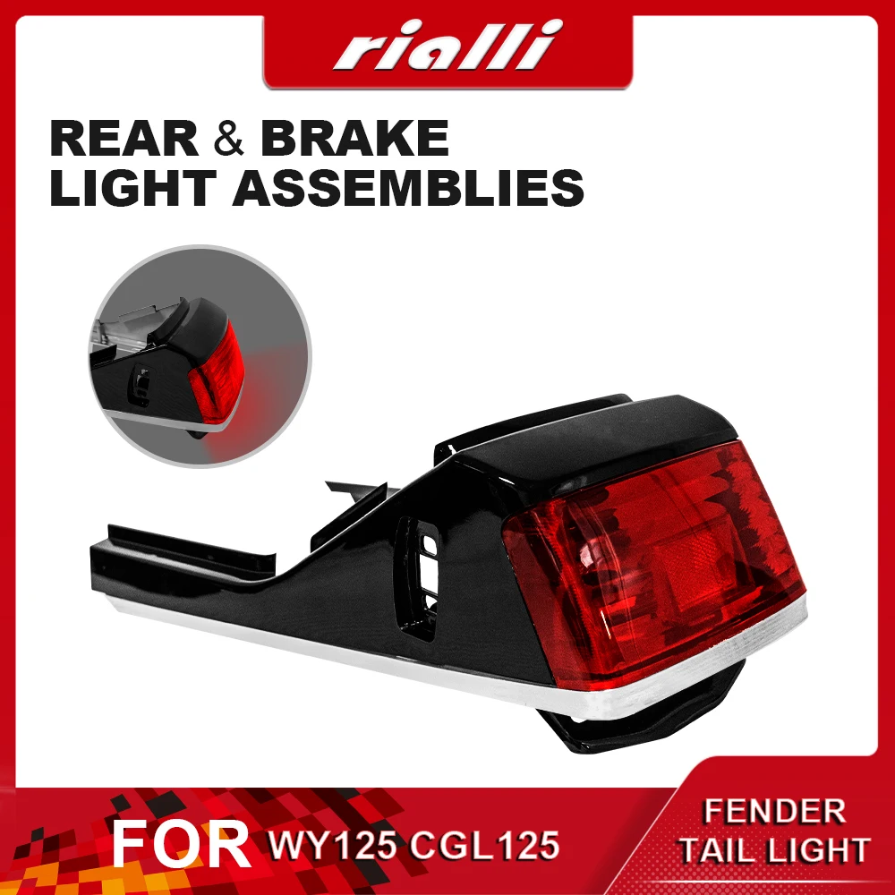 

Motorcycle Running Taillight Brake Light Assembly Brake Warning Lights Rear Fender License Plate Lights For WY125 CGL125 HJ125