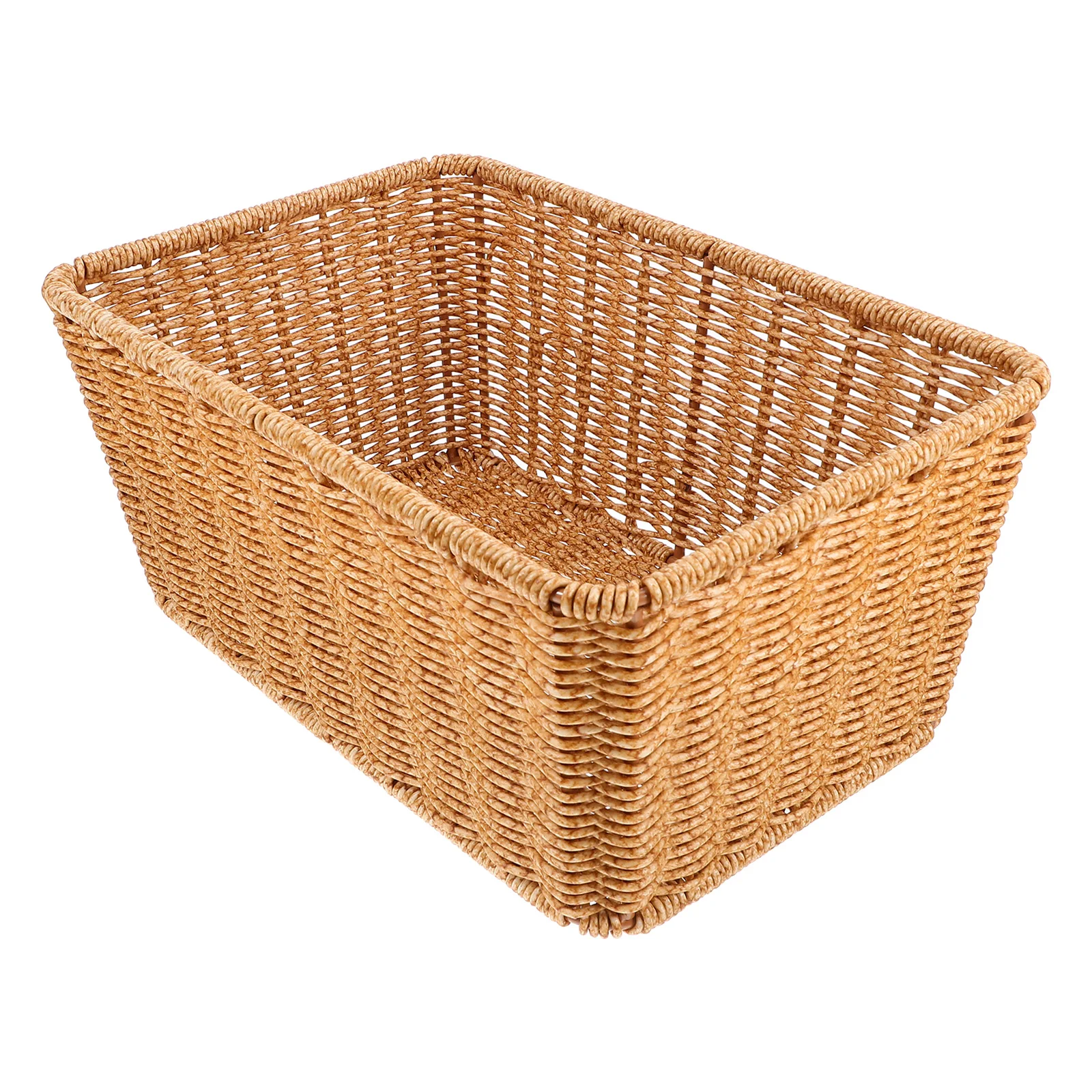 

Fruit Display Basket Vegetable Storage Magazine Bin Portable Holder Tall Narrow Woven Faux Rattan Home Supermarket