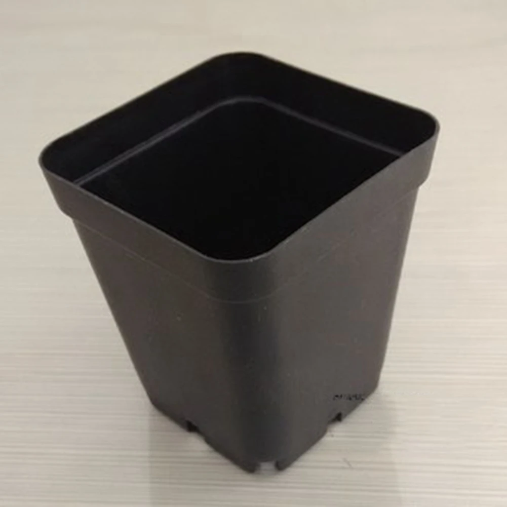 

100PCS Plant Disposable Flower Pot Small Black Square Cutting Seedling Plastic Square Pot