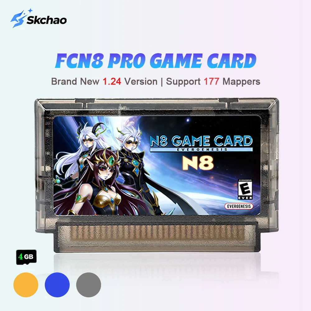 New 2000 in 1 Games FC N8 Flash Cartridge OS V1.24 Support 177 Mapper with 4GB Card for Family Computer 8-Bit Video Game Console