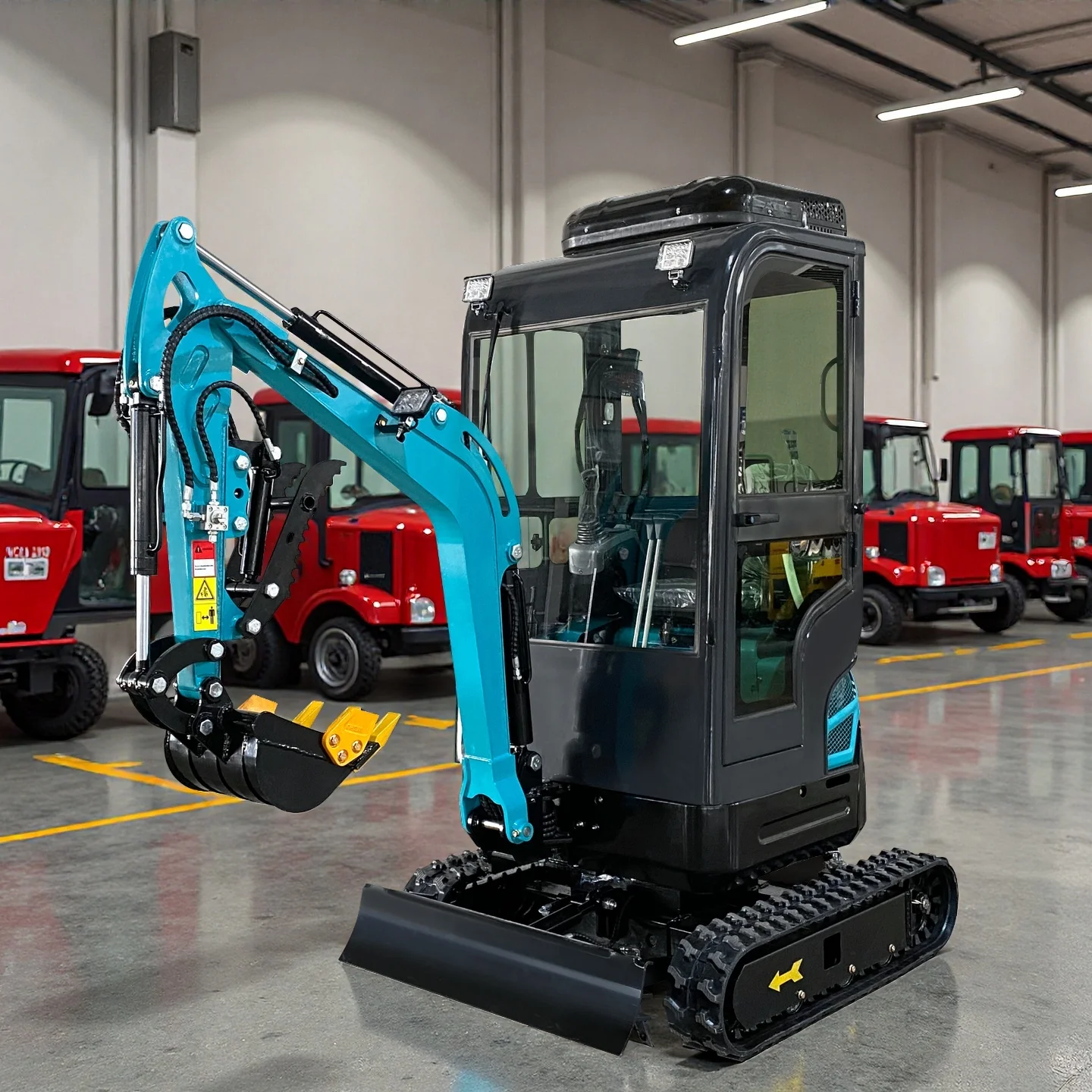 حفارة صغيرة جديدة مخصصة 1.2 طن نظام هيدروليكي عززت الهيكل الري الخنادق الجانبية سوينغ الذراع الكبيرة