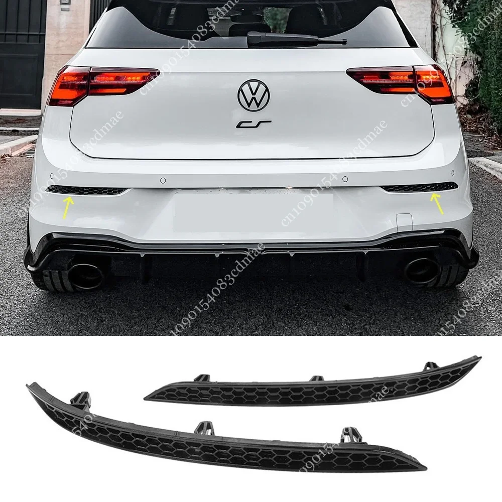 Honeycomb Style Rear Fog Lamp Reflector Cover Insert Bar Splitter Trims For VW Golf 8 MK8 2020 2021 2022 2023 Hatchback Bodykits