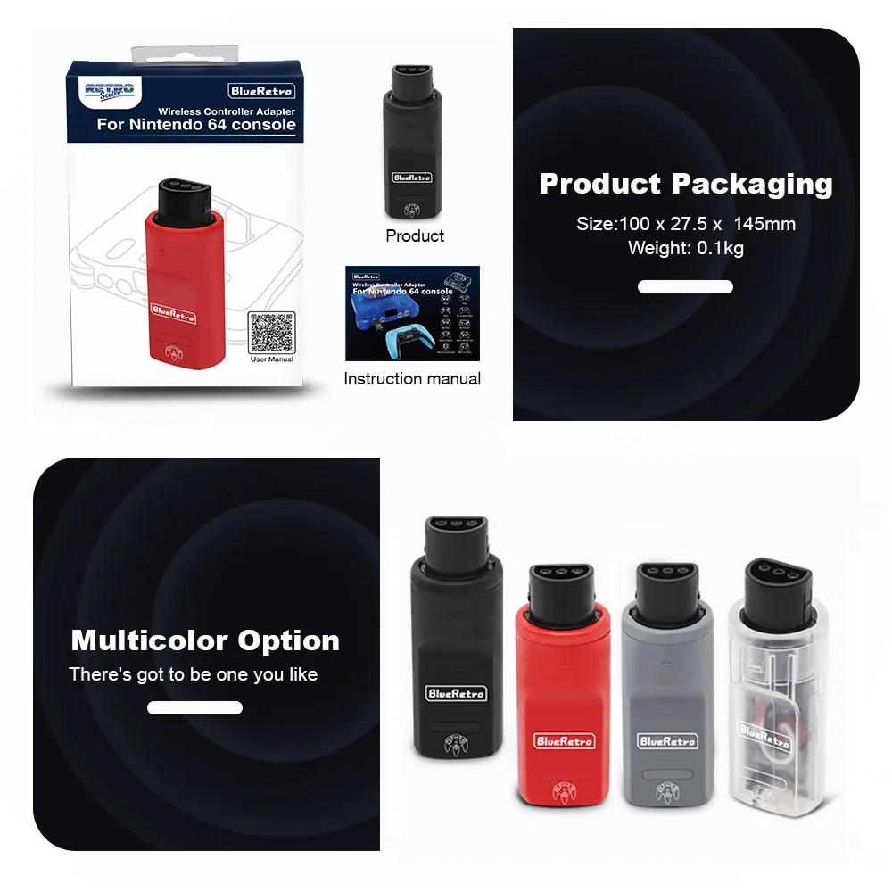 RetroScaler Blueretro Wireless Controllers Adapter For N64 Game Console To PS3/PS4/PS5/Xbox Series X/S Gamepad For Nintendo 64