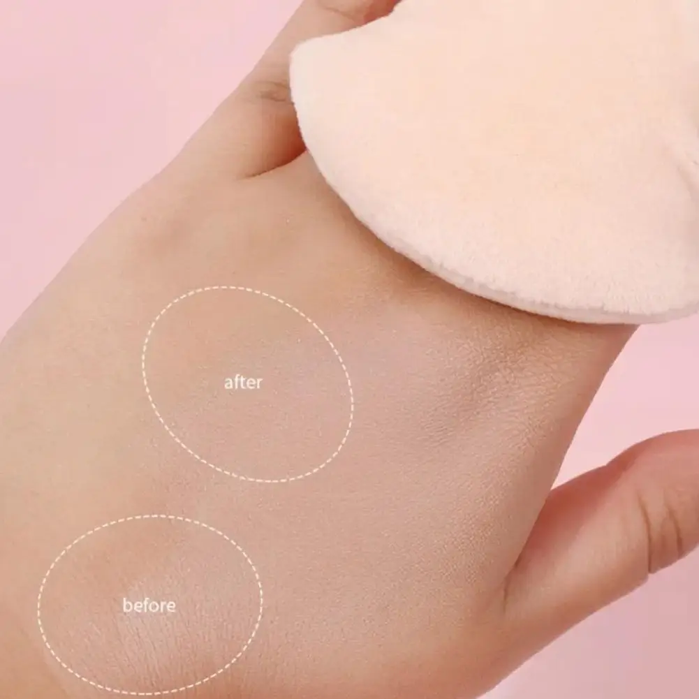 White Triangle Flocked Makeup Puff Soft Reusable Cushion Foundation Loose Powder Sponge Cosmetic Tool For Flawless Skin