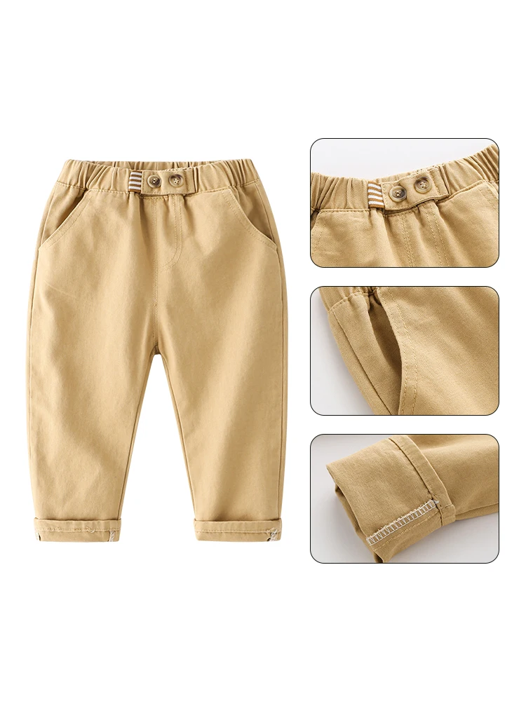 LJMOFA Kids Casual Trousers Boys Pants Sweatpants 2024 Korean Child Clothes Teen TrousersComfortable Pants Children Clothes D356