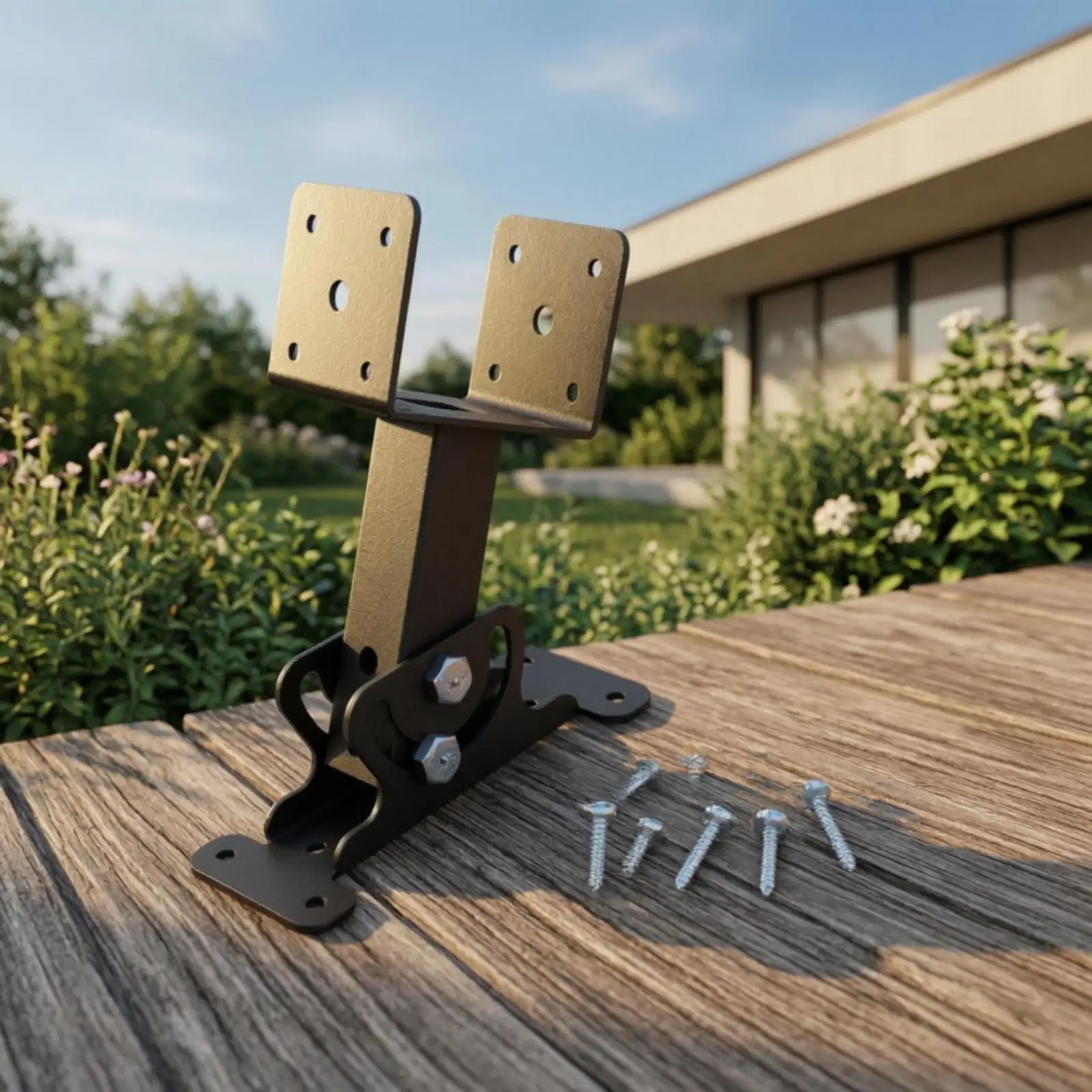 Heavy-Duty Metal Roof-Mount Saddle Bracket Powder-Coated Adjustable Angle Roof Mount Bracket Hardware Rotating Stable
