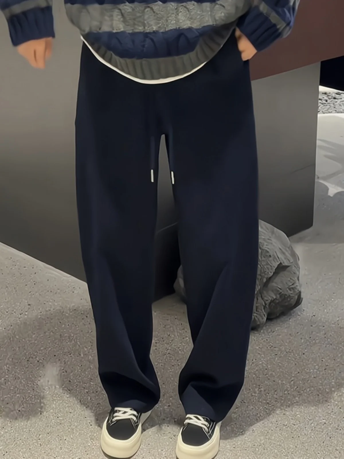 

Мужские повседневные спортивные брюки осенне-зимние, свободные, широкие, прямого кроя, класса люкс, длинные, с эластичным поясом, свободного кроя