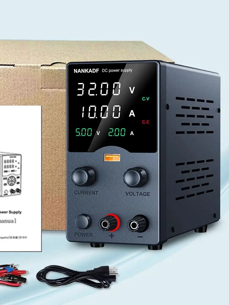 NANKADF Lab DC-Netzteil, einstellbar, mit USB-Ladeanschluss und Display, 30V 10A, Spannungsregler, 60V 5A, 120V 3A, für Reparaturen