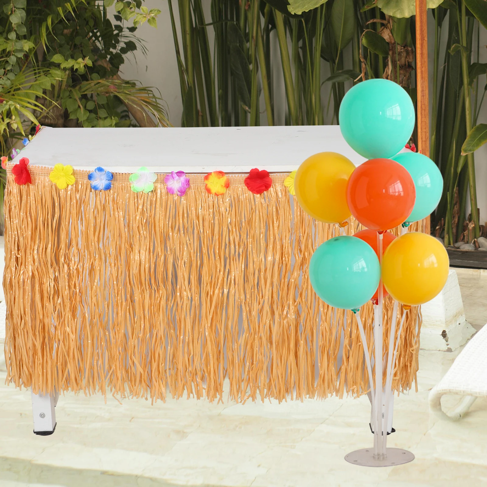 

Grass Skirt Decorations Yellow Silk Table Hawaiian Luau Garland Tropical Party Beach Theme Accessories Durability Exquisite