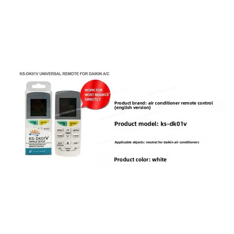 KS-DK01V es adecuado para aire acondicionado Daikin, control remoto por infrarrojos de aire acondicionado