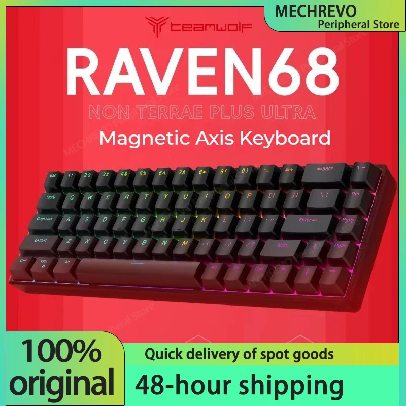 75 Raven68 Hot Swappable Wired Magnetic Axis Mechanical Keyboard Rate Custom Key Range Electronic Sports Gaming Keyboard