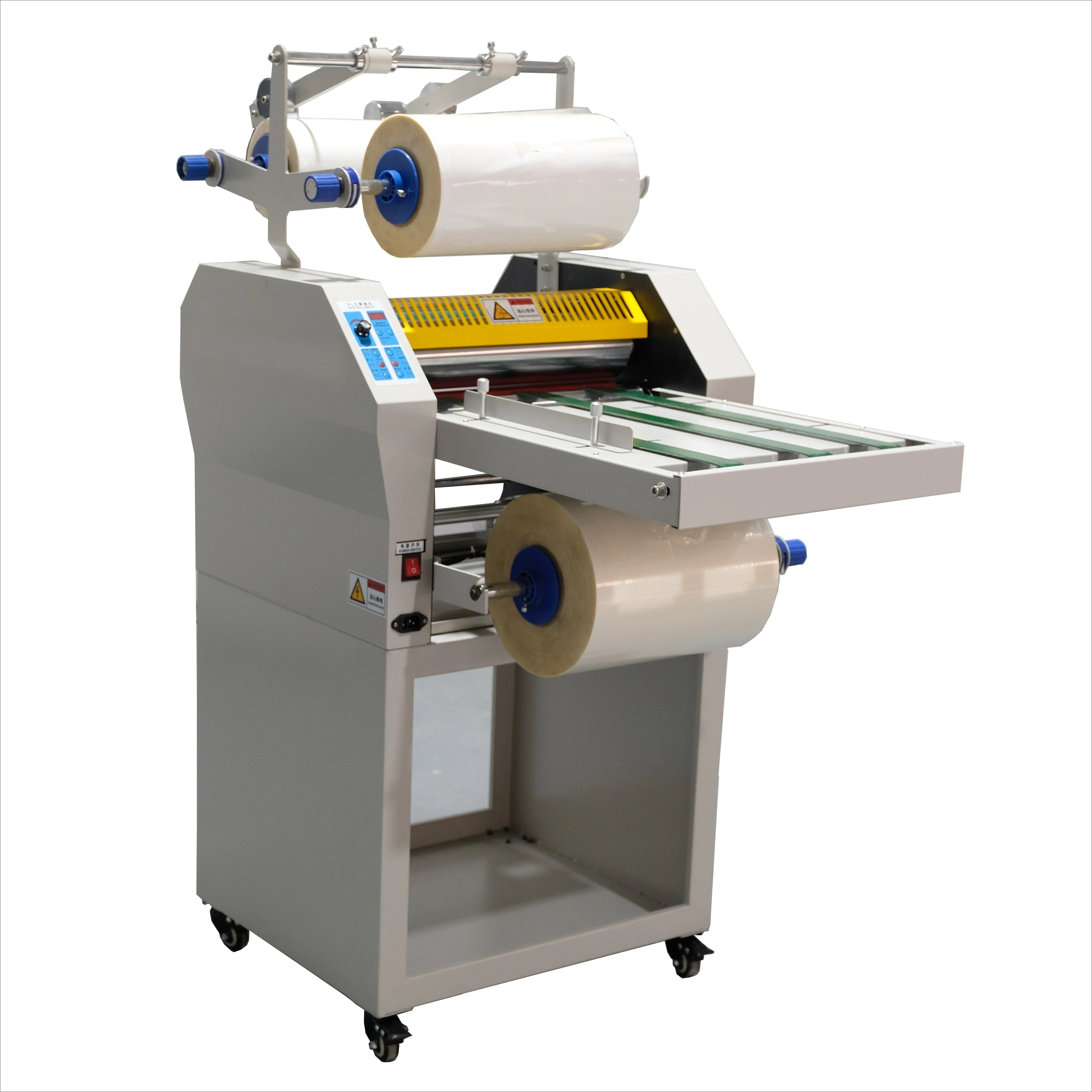 Small Laminating Machine 390 Manual Hot Laminator Can with Rewinding Conveyor Feed