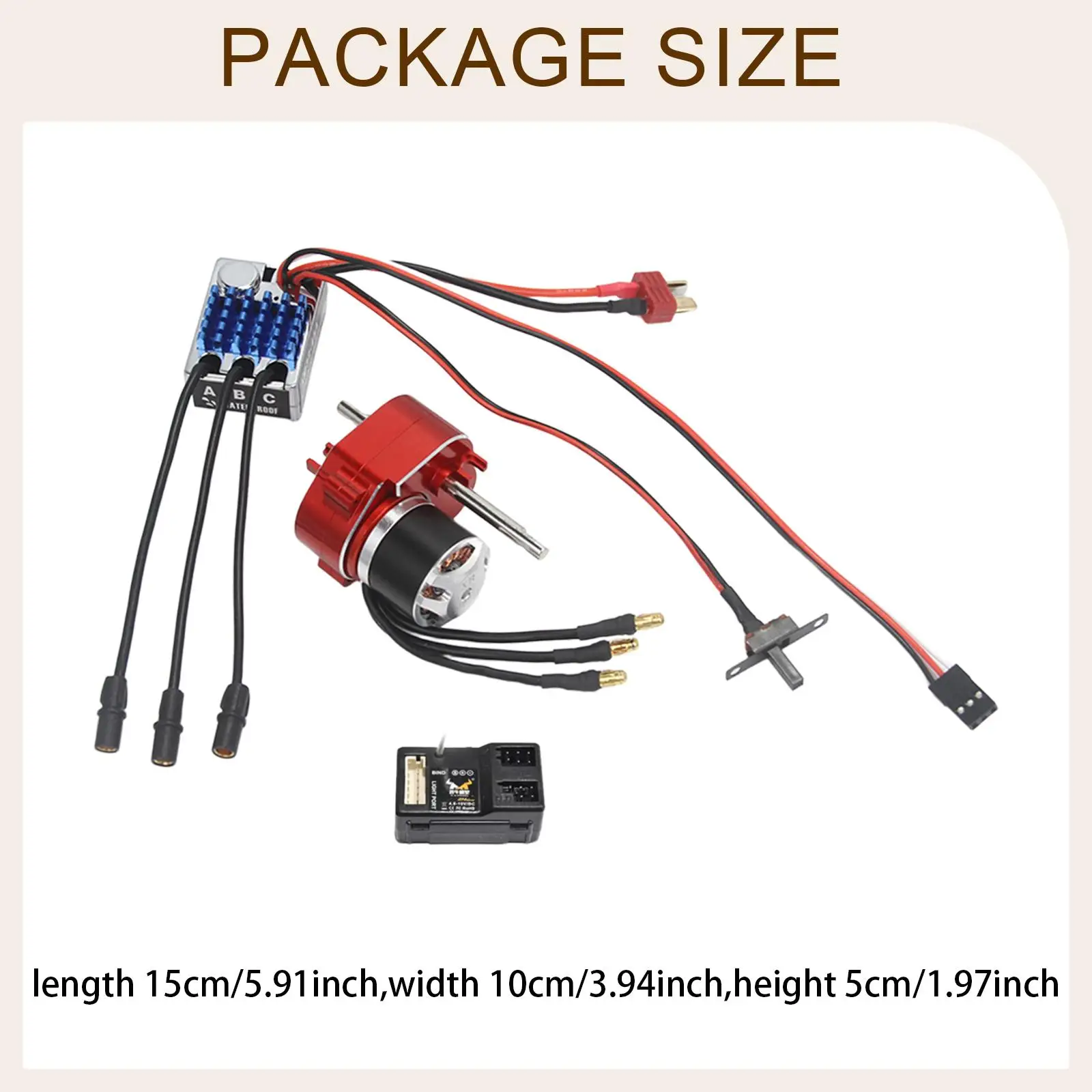 علبة تروس محرك بدون فرشاة ESC مجموعة استبدال وحدة تحكم في السرعة الكهربائية سهلة التركيب محرك 23222600kv لـ MN78 MN82 MN168 #6