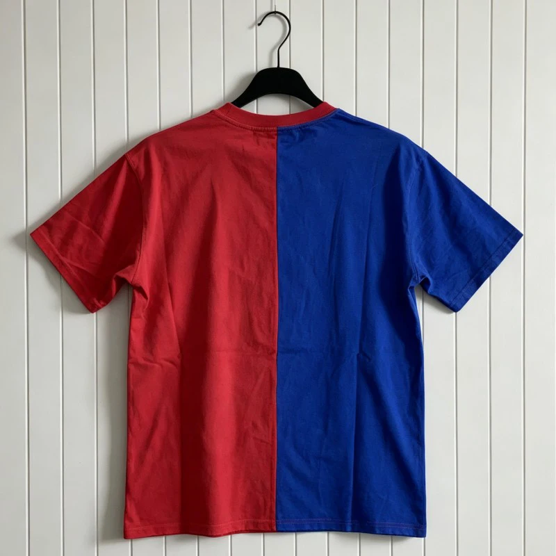 American Street Print DUAA Short Sleeve Red Blue Patchwork Round Neck Hotfix Rhinestone National Flag Men Women Tshirt Tops