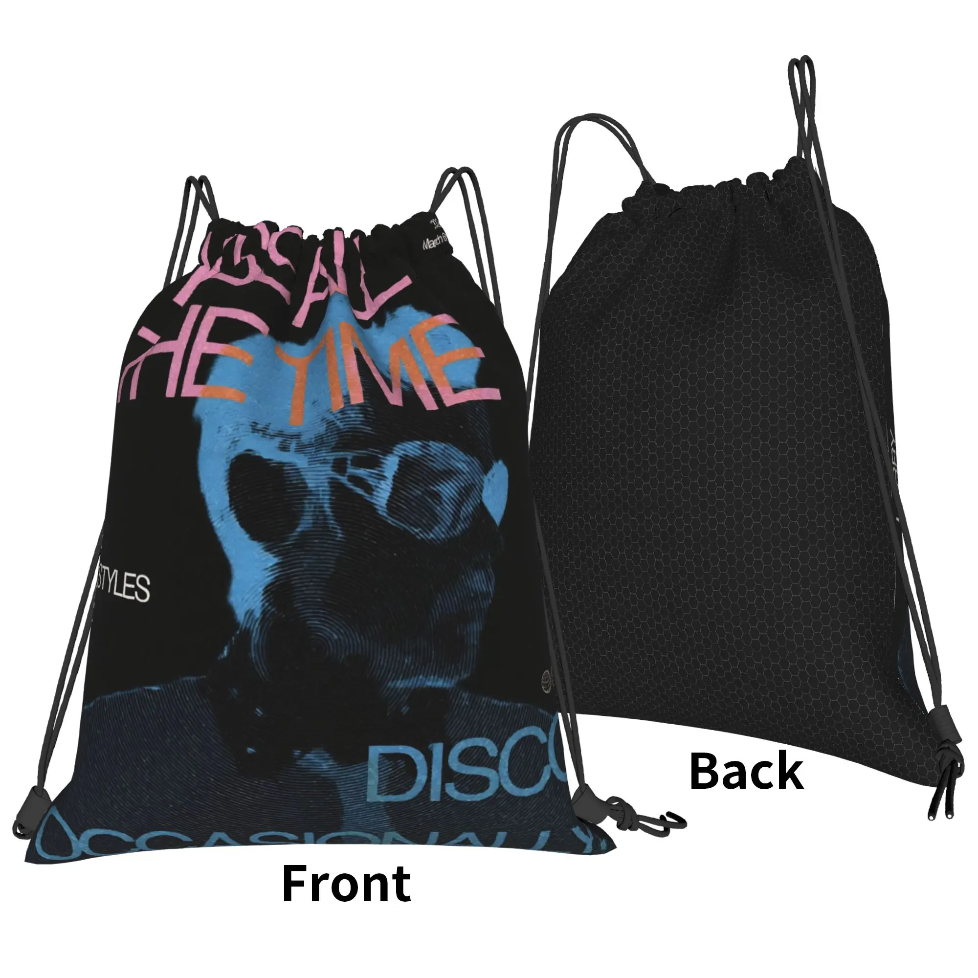 Kiss All The Time Disco Tour Backpack Drawstring Sports Bags Gym Bag Harrys Music Styles String Sackpack 36cm (W) x 43cm (H)
