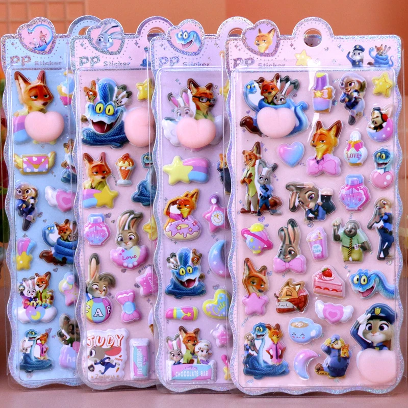 

Наклейка-антистресс 3D Zootopia Kawaii с Джуди и Ником, мягкая, объемная, для декора чехлов для телефонов