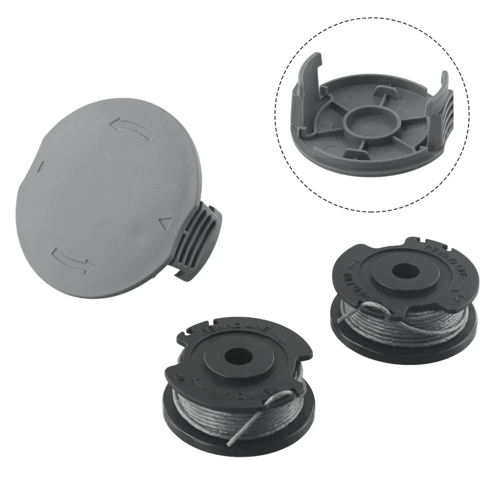 2*Strimmer Line+1*Spool Cover For BOSCH Grass Trimmer Line F016800569,F016800385 + Spool Cover Set F016F05320 4m Reel