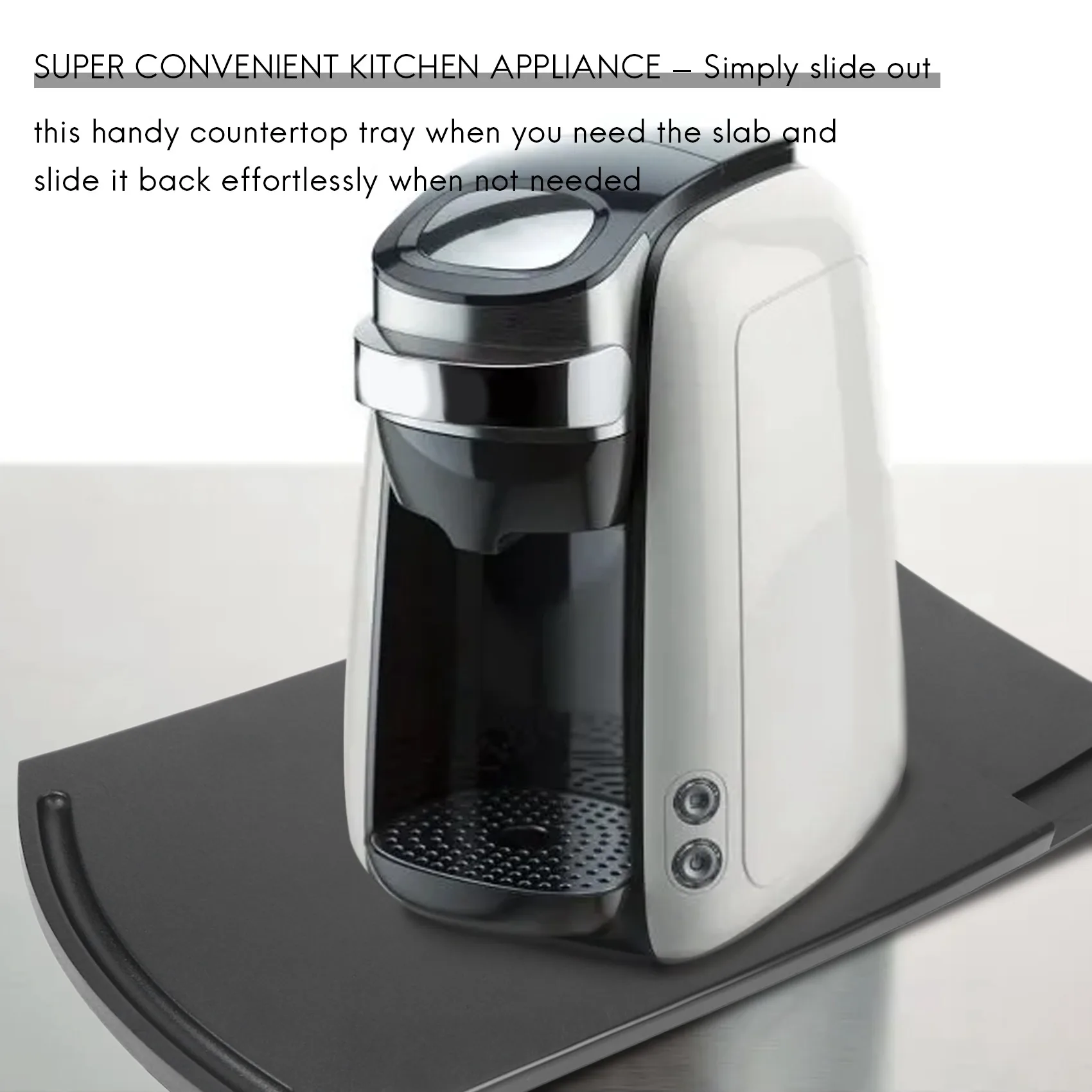 แผ่นรองถาดกาแฟแบบเลื่อนของแคดดี้ในครัวขนาด12นิ้วเครื่องชงกาแฟเครื่องปิ้งขนมปังเคาน์เตอร์เก็บของเลื่อนได้