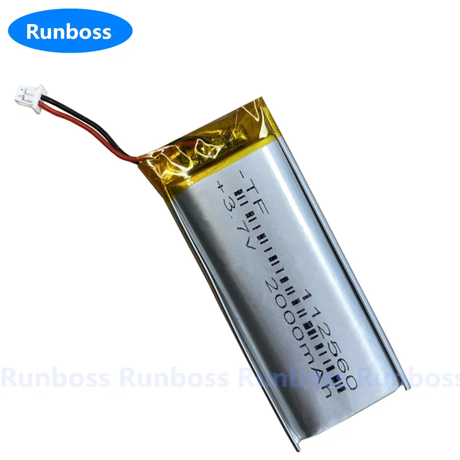 3.7V 2000mAh 112560   1,25 mm 2-pinowy polimerowy akumulator Lipo do monitora E-Book Power Bank Odtwarzacz wideo Płytka MID Przenośny tablet DVD PC