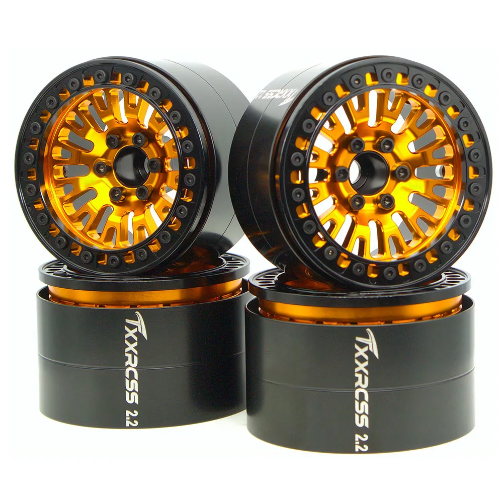 

TxXrcss 198g Super Heavy Duty RC 2.2 Beadlock Wheel Rims Hub Upgrades for 1/10 Crawle Car Wheels Remote Control SCX10 Trx4m JZXK