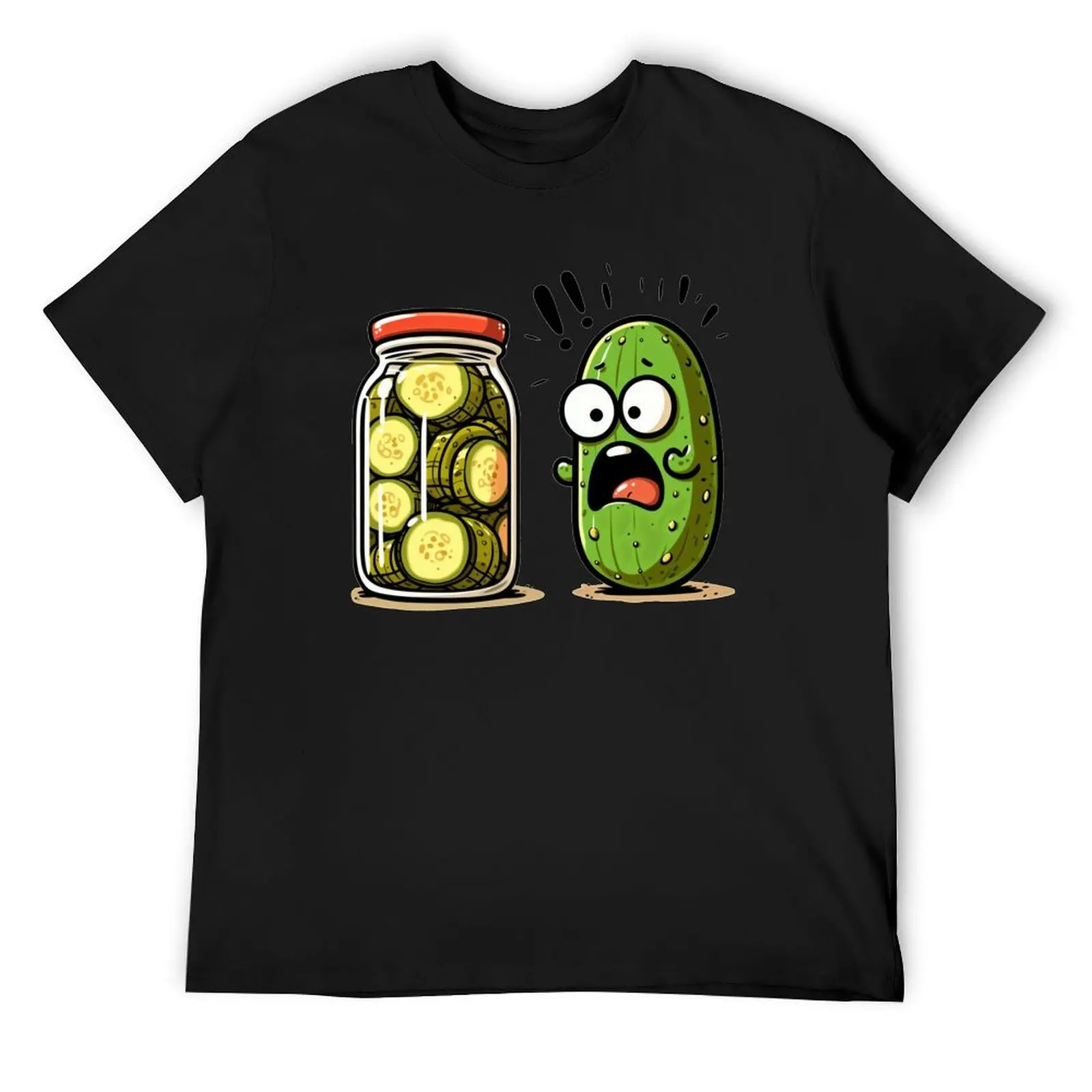 Funny Pickle Surprise Cucumber And A Jar Of Sliced Pickles T-Shirt plus size tops customizeds black t shirts for men