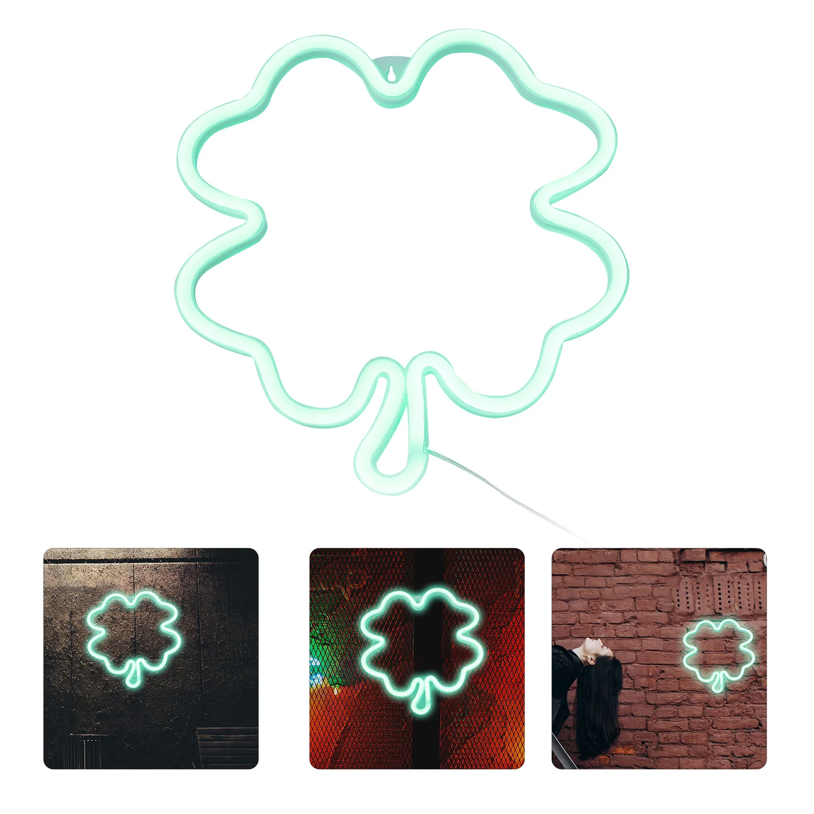 

Four Leaf Neon Sign Bright Party Neon Light LED Lights Wall Decor Bedroom Night Light Small Lamp Decor