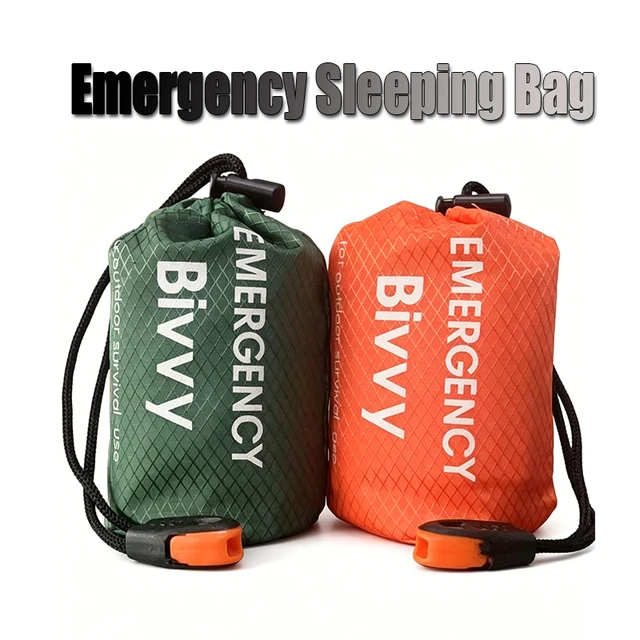 Emergency Sleeping Bag Survival Blanket Thermal Mylar Bivy Sack Lightweight Waterproof Portable Shelter For Camping Hiking Emergency Sleeping Bag Survival Blanket Thermal Mylar Bivy Sack Lightweight Waterproof Portable Shelter For Camping Hiking