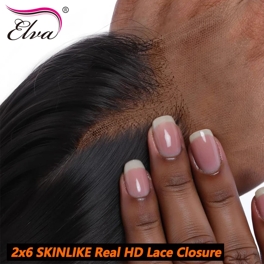 

Elva Hair Real 2x6 HD Кружевная застежка Только прямые 6 дюймов Глубокий пробор Предварительно выщипанные человеческие волосы для женщин Бразильские девственные волосы Натуральные