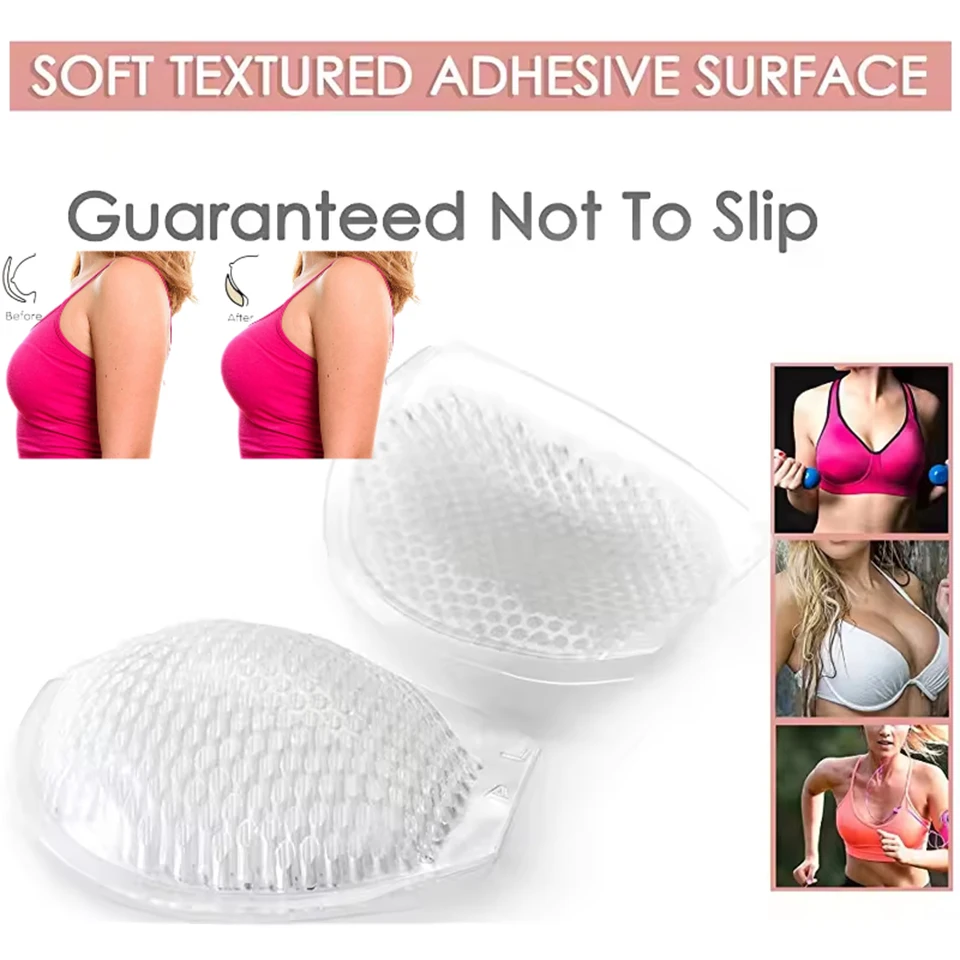 Clear Women Invisible Gel Honeycomb Bra Inserts Pad Breast Chest Molding Enhancer Swimwear Push Up Booster Pads For Bikini