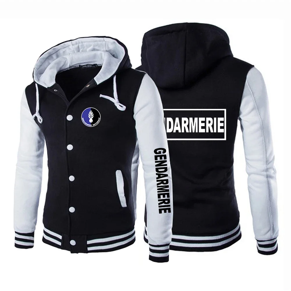 

French Gendarmerie PSIG 2024 Men New Baseball Uniform Jackets Fashionable Printing Design Black Slim Fit Jacket Tops