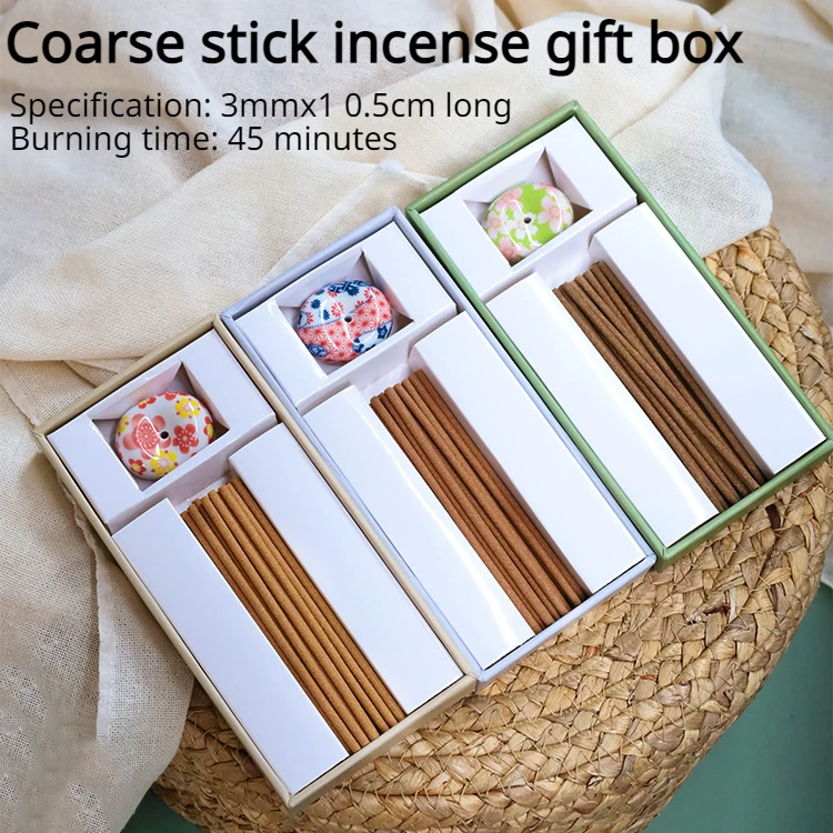 Gift Box Set Stick Incense Natural Cedar /pau Santo/ Sage Incense Holder for Indoor Meditation/Zen/Deodorizing/Soothing Sleep