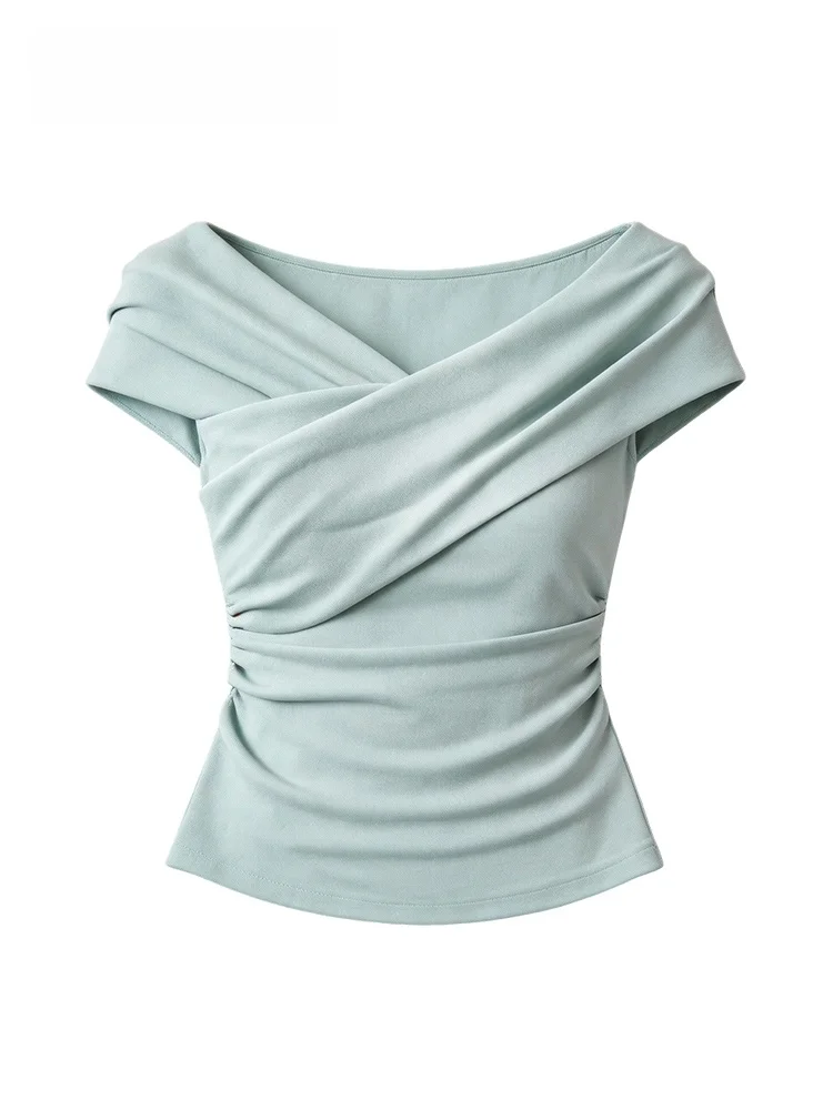 

Cara CLUB plus Size Short Sleeve T-Shirt Women's Summer New Style Slimming Top Trendy Casual Fit A-Line Sleeve Slimming Effect