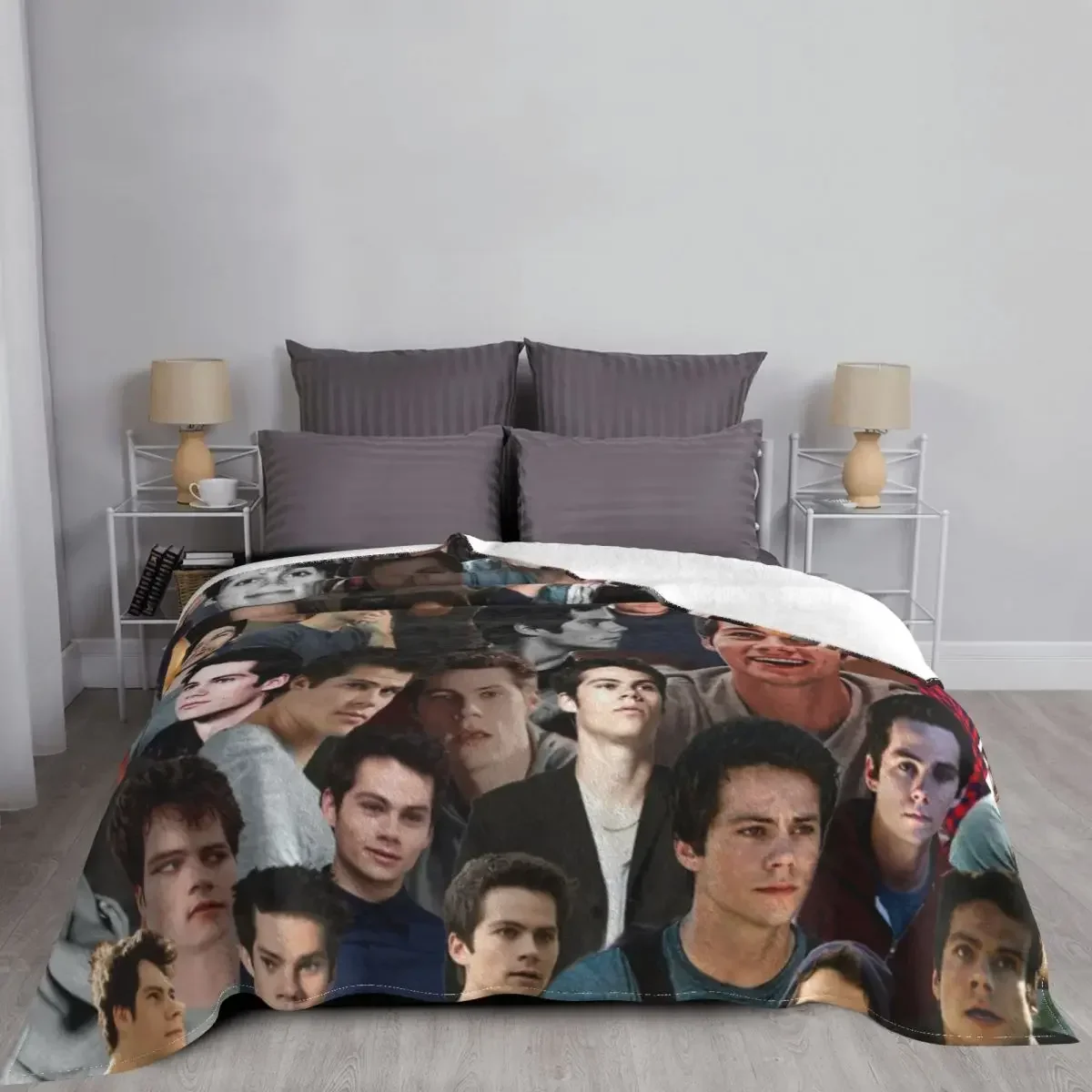 Dylan O\'Brien Stiles Knitted Blanket Teen Wolf Flannel Throw Blanket Bed Sofa Decoration Soft Warm Bedspread