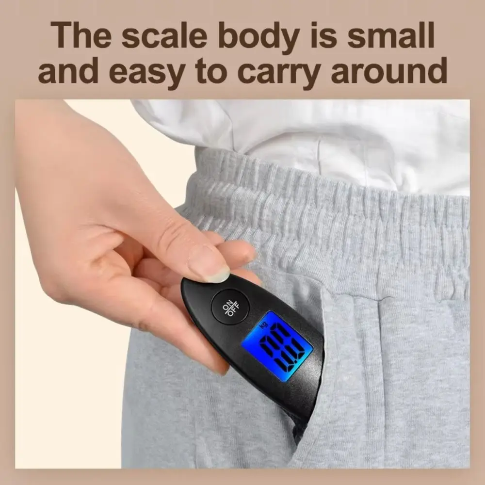 

Spindle Shape Electronic Luggage Scale Portable LCD Display Mini Suitcase Scale High Precision Durable Travel Weighing Scale