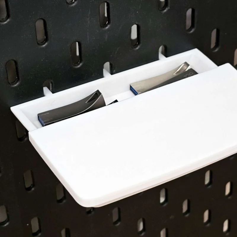 Hidden Pegboard Storage Tray Fit Skadis Peg Board Wall Mount Small Item Organizer Drawer Style Floating Shelf Rack