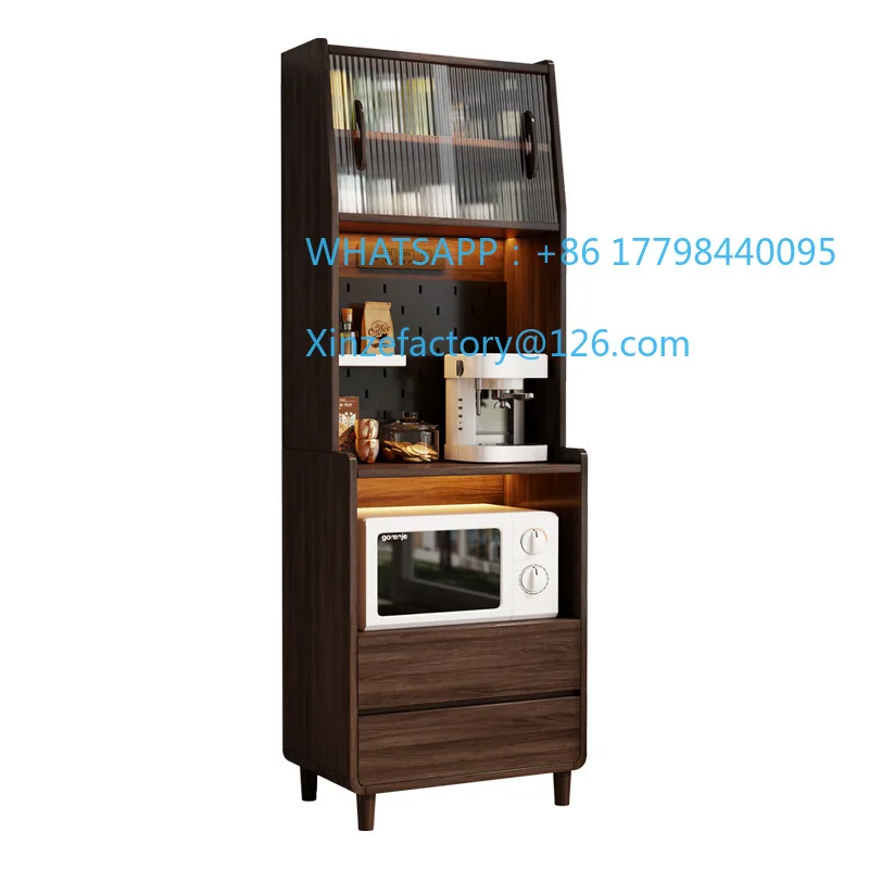 

Customizable solid wood narrow side cabinet integrated against the wall