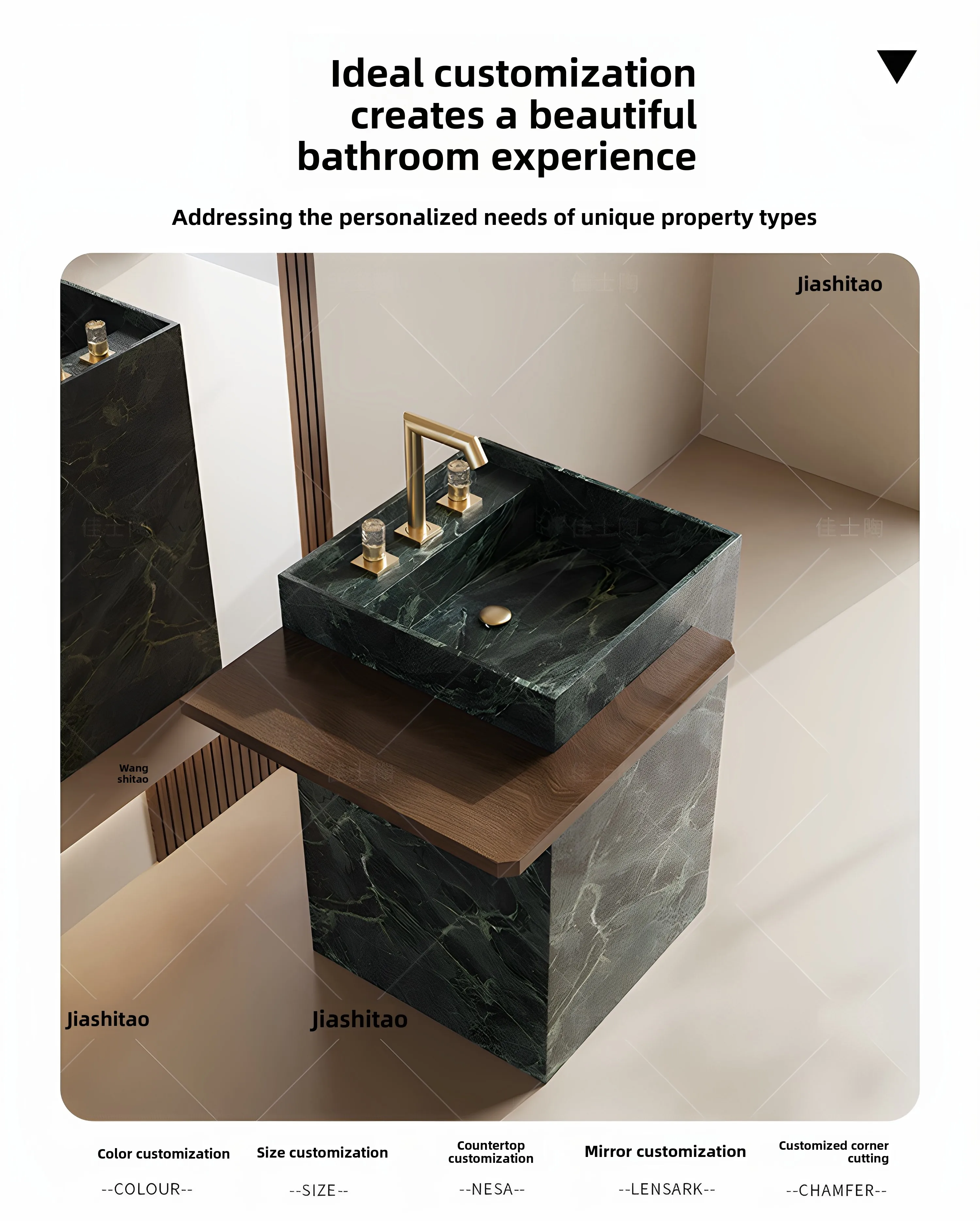 Hotel Commercial Public Villa Wabi Sand Slate Pillar Basin Outdoor Floor-to-ceiling Travertine Washbasin