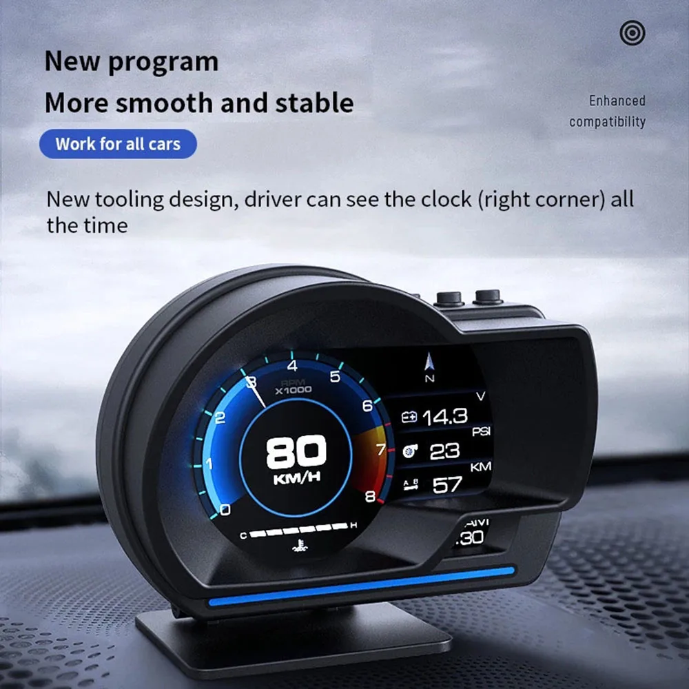 Auto Accessories BeiDou GPS Car Head Up Display HD Display Screen With Multiple Alarm Functions Altitude Date Speedometer