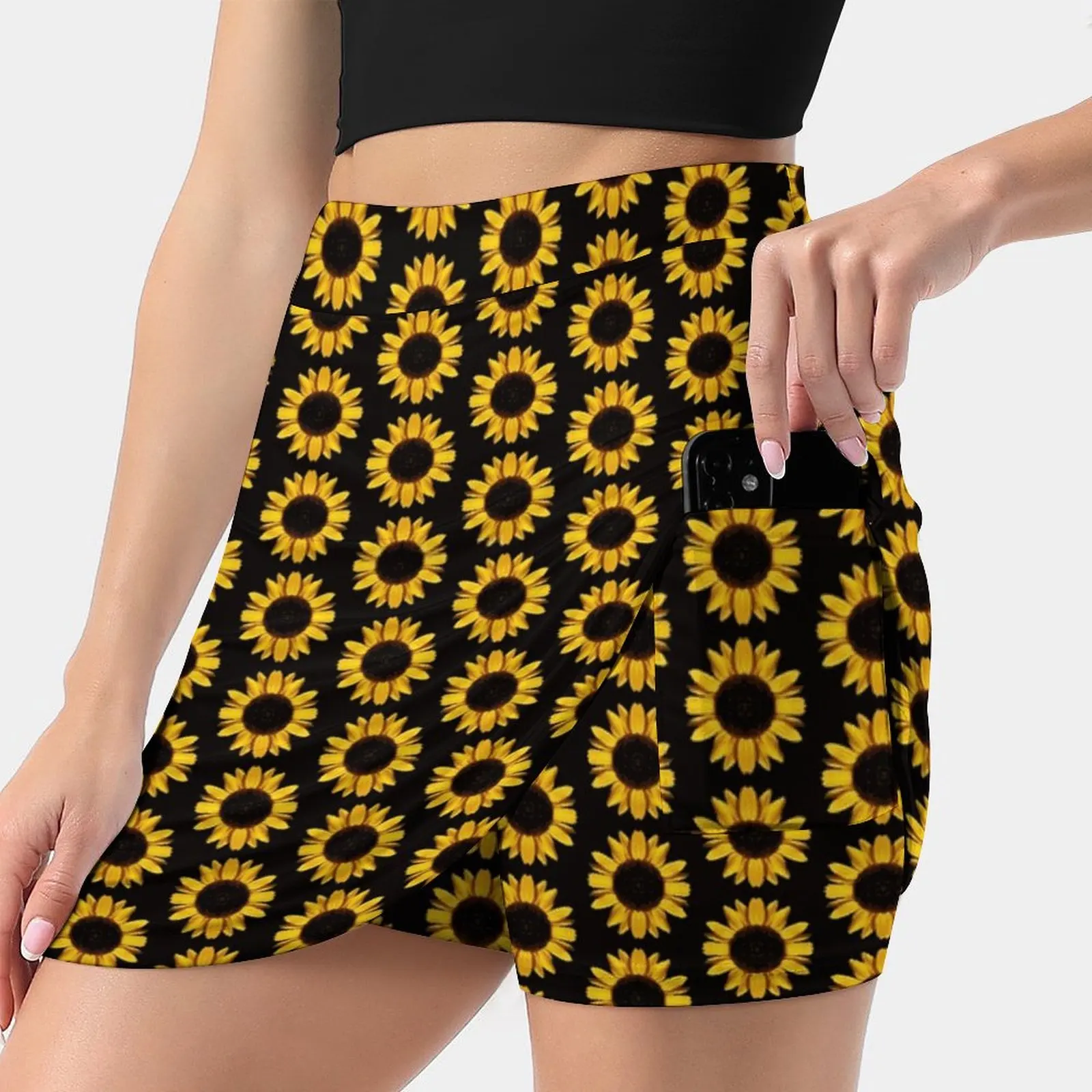 

Sunflower Korean Fashion Skirt Summer Skirts For Women Light Proof Trouser Skirt Sunflower Flower Face Smiling Happy Sunshine