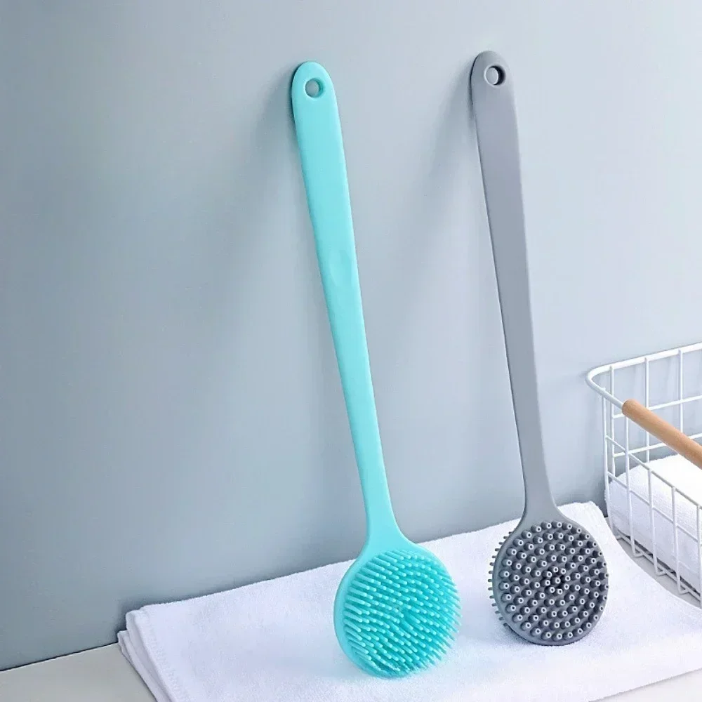 Soft Body Scrubber Shower Exfoliating Scrubs Long Handle Bath Brush Exfoliator Skin Massager Cleaning Brush Bathroom Accessories