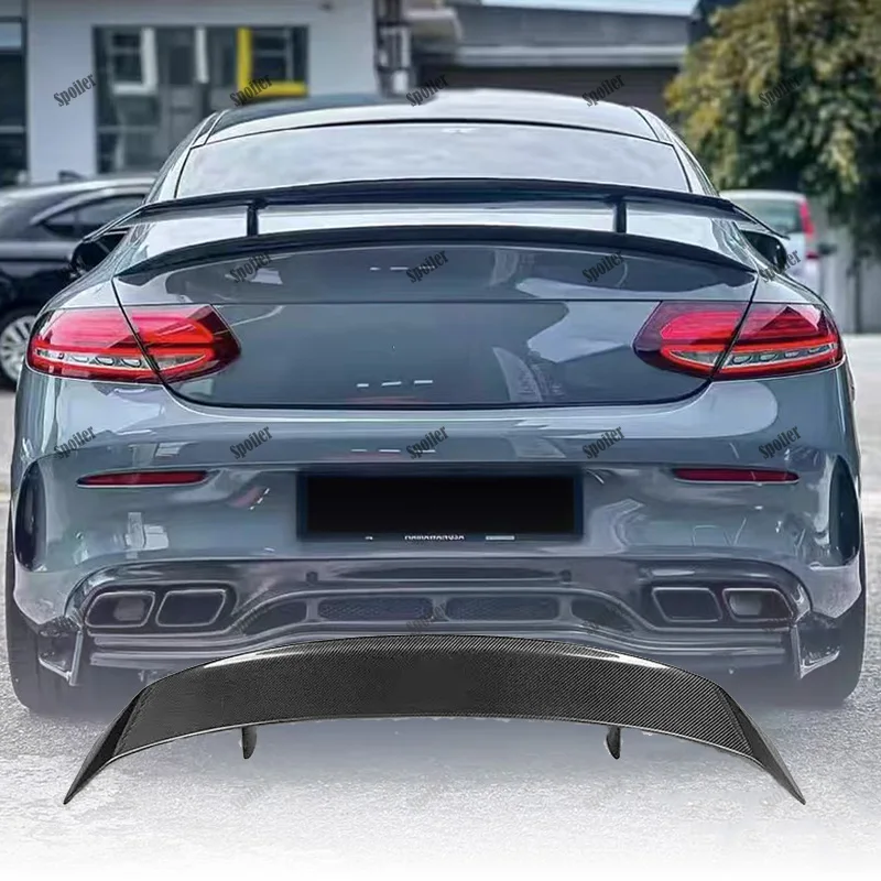PK style 100% carbon fiber rear spoiler and rear wing tuning accessories C205 C63 W205 coupe For 2015-2023 Mercedes Benz C-Clas
