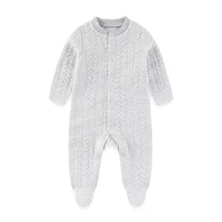 Fashion Autumn Winter Solid Long Sleeves Baby Boy Girl Rompers Warm Newbron Baby Clothes