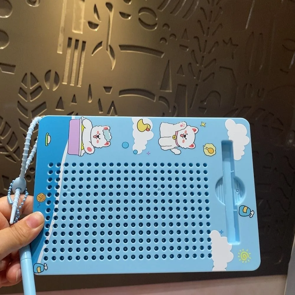 Cute Magnetic Steel Ball Drawing Board Cartoon Fun Doodle Board Keychain Sketch Pad Puzzle Writing Pad Bag Pendant for Backpack