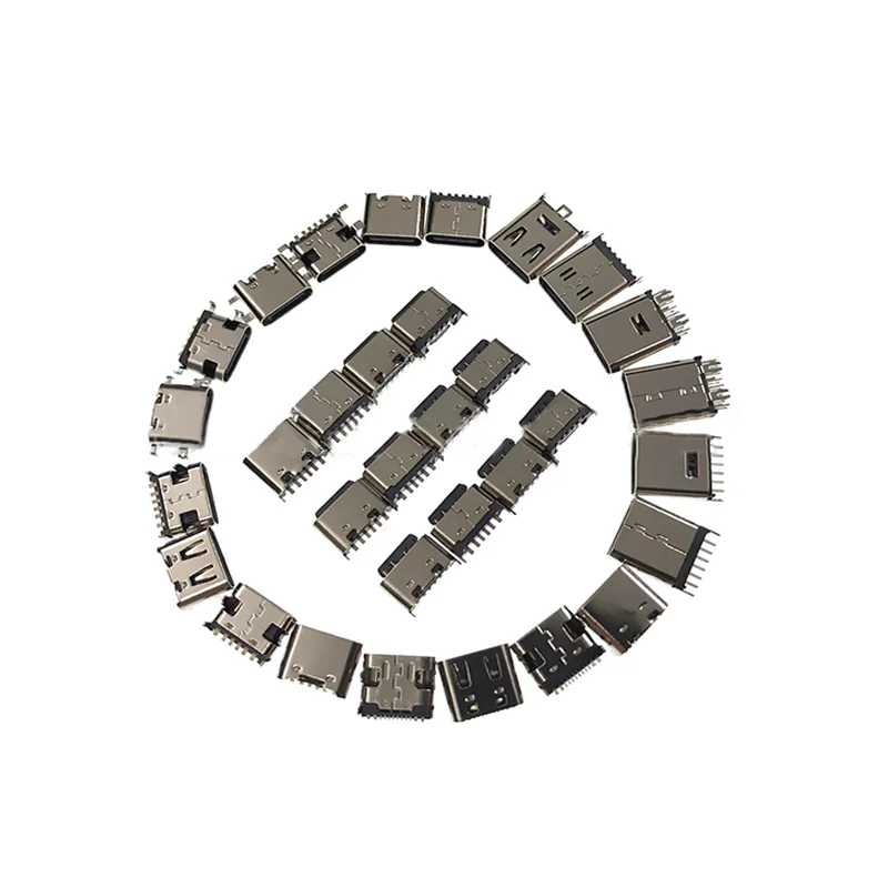 Factory direct sales TYPE-C-6PIN Fast charging chassis TYPE-C charging interface USB 3.1 high current chassis