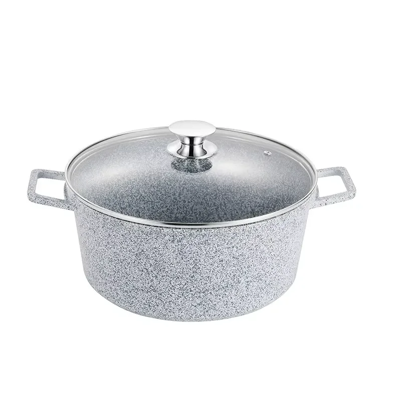 Classic Aluminum Die Cast Casserole with Ceramic Non Stick Coating Glass Lid Stainless Steel Base Dishwasher Safe