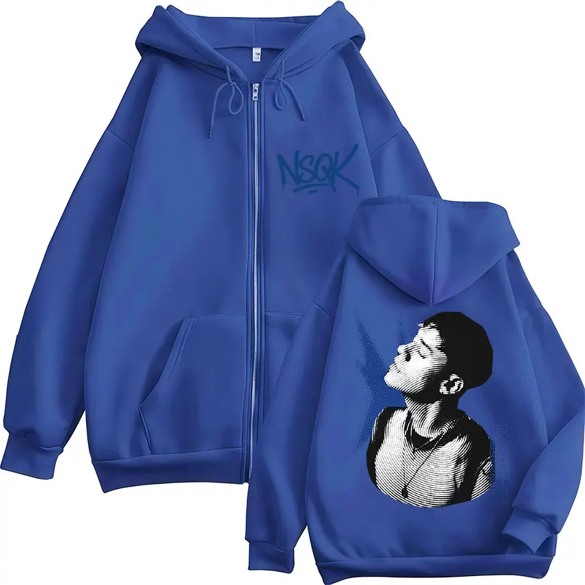 مغني الراب NSQK FLACO DONDE ESTAS ألبوم جولة زمم هودي للجنسين المشجعين هدية سحاب أكمام طويلة بلوزات سترة فضفاضة غير رسمية هوديي #5