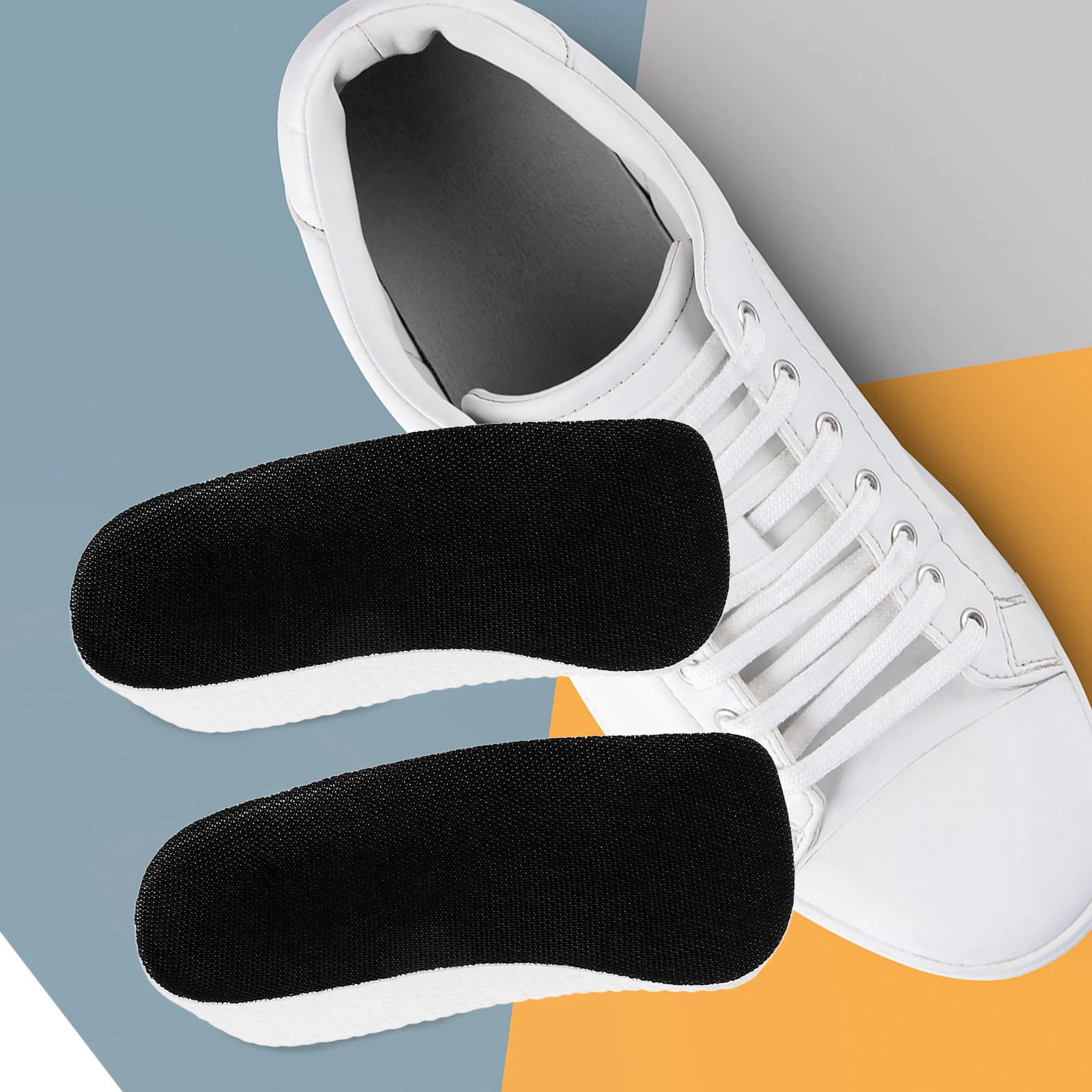 

Height Increasing Insoles 35cm Black Heel Lifts Comfortable Invisible Pads Boost Height Shoe Inserts for Men Women Foot Care
