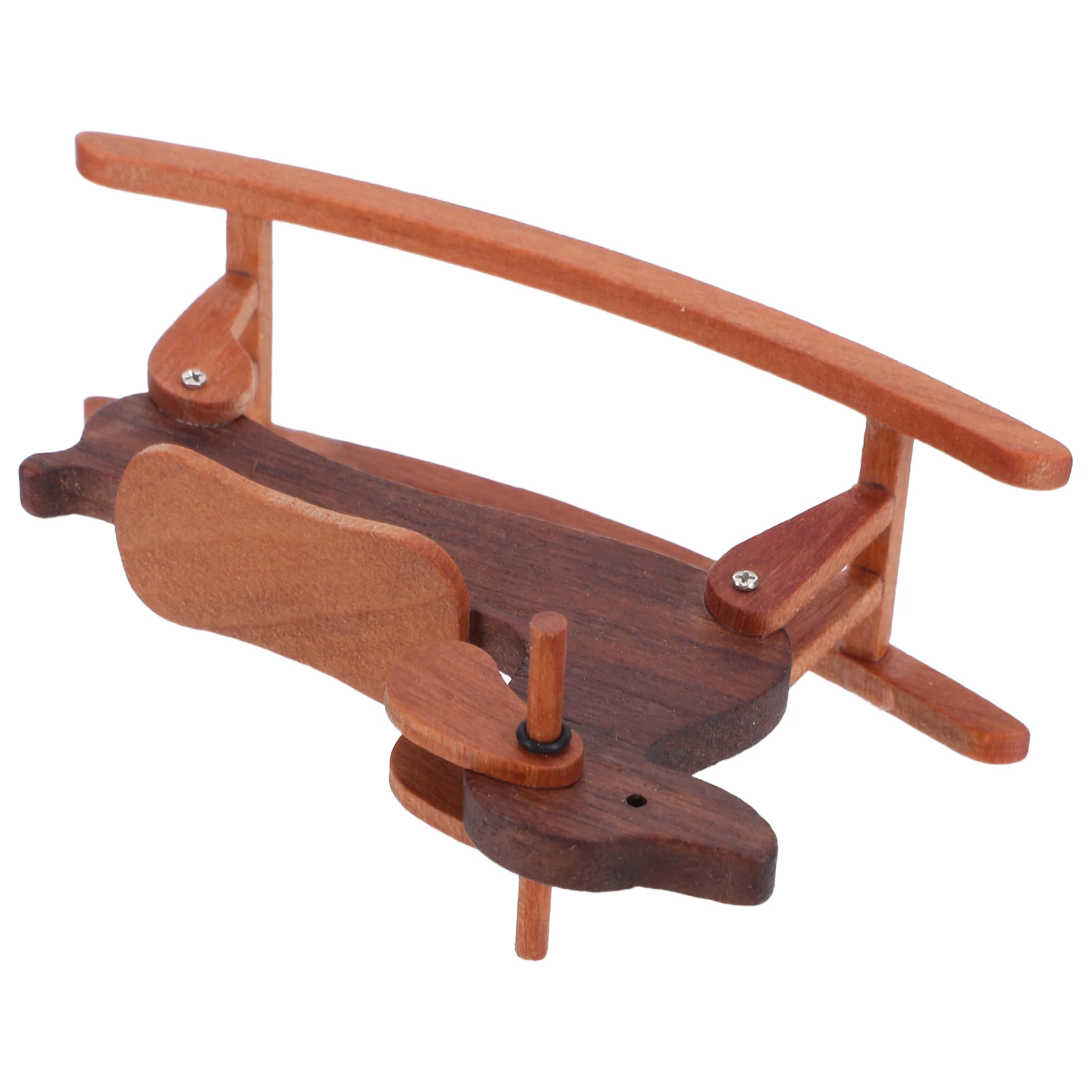 

Mini Wooden Rocking Horse with Dachshund Design - Handcrafted Dollhouse Baby Room Decor - Desktop Tabletop Accent for Playroom